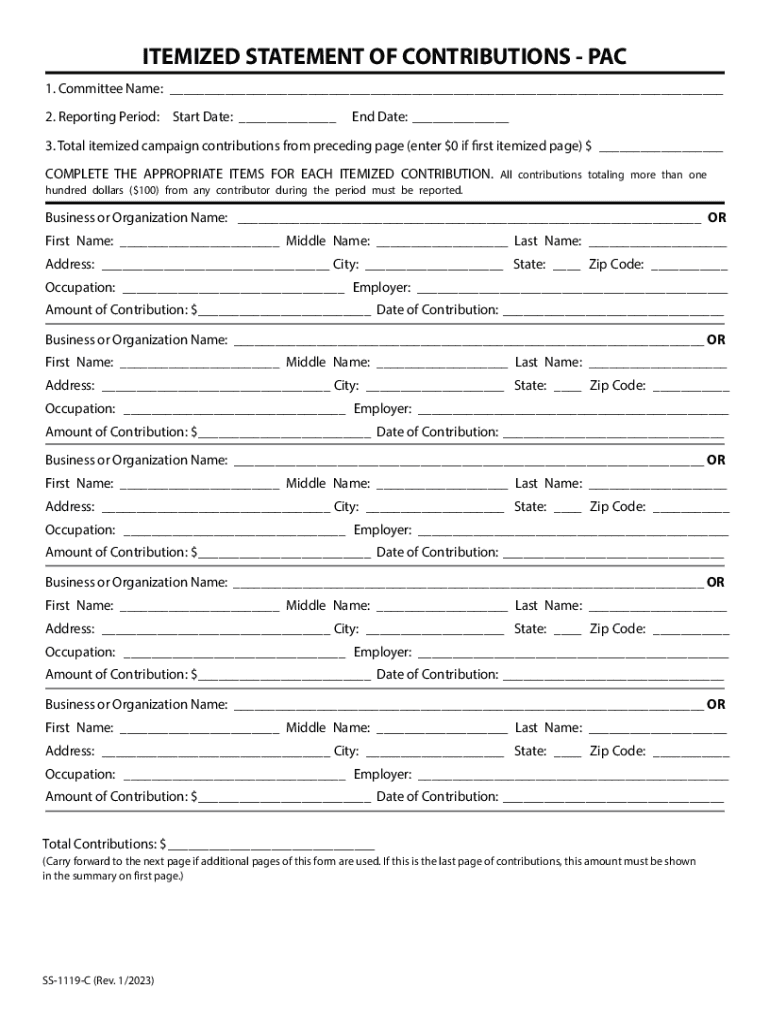 cpp statement of contributions request form Preview on Page 1