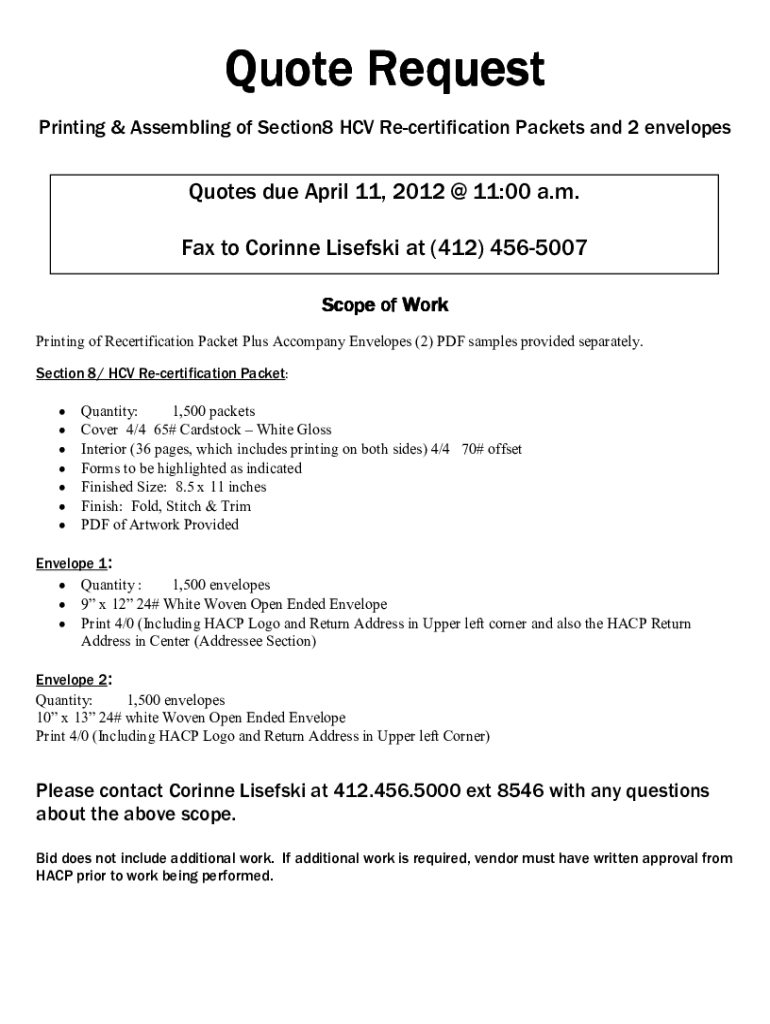 Fillable Online Printing Quotation Request Form Template Fax Email