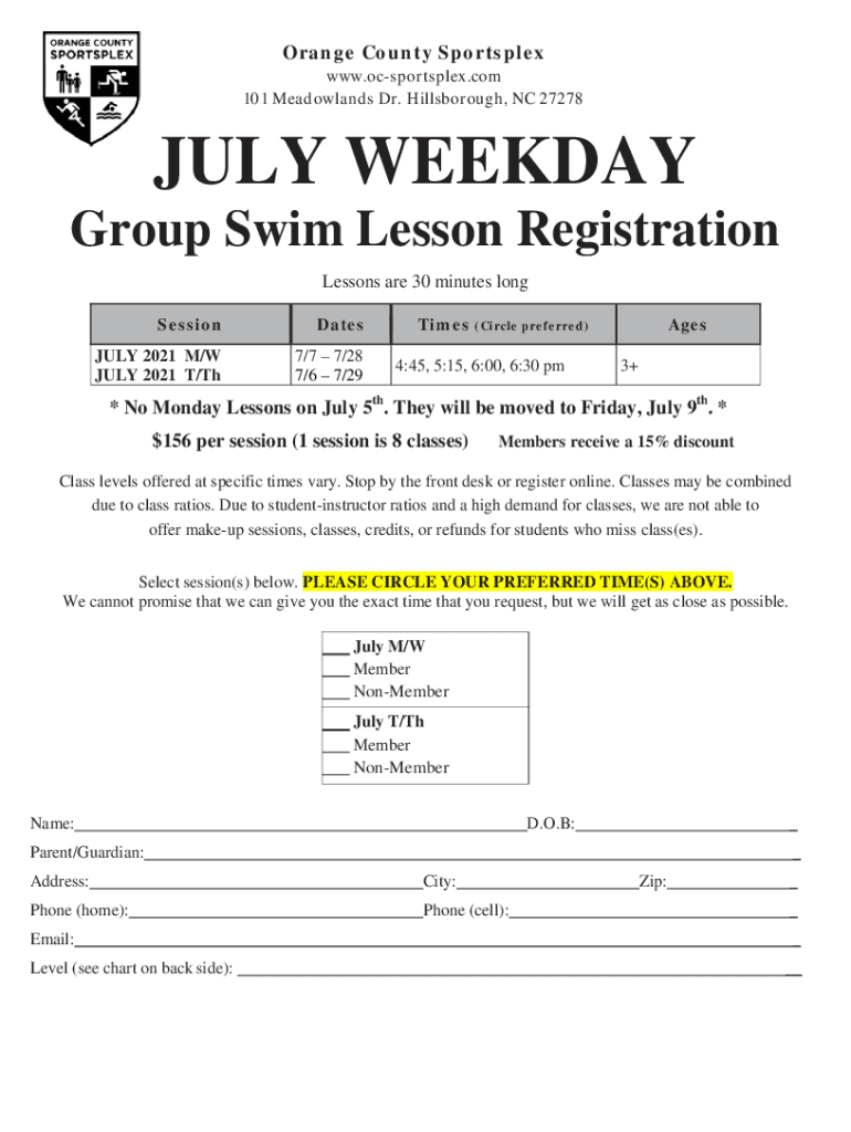 Fillable Online Orange County Sportsplex Duke Human Resources Fax