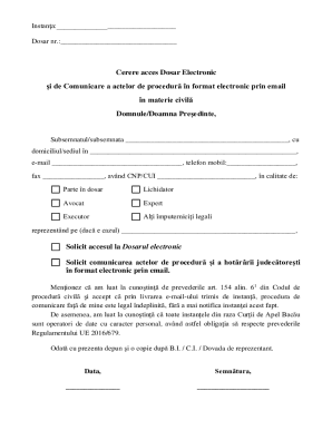 Cerere acces Dosar Electronic i de Comunicare a actelor ...