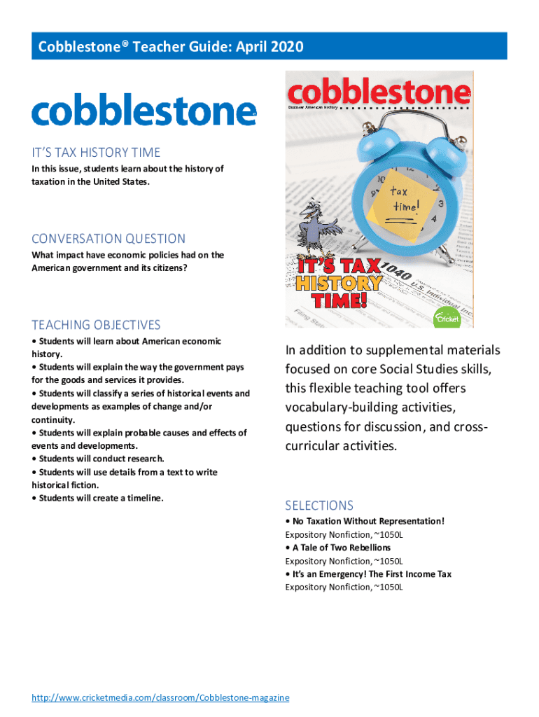 Fillable Online A Brief History of Taxes in the US Fax Email Print