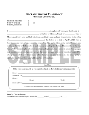 Fillable Online Sample BallotCole County, MO Fax Email Print - pdfFiller