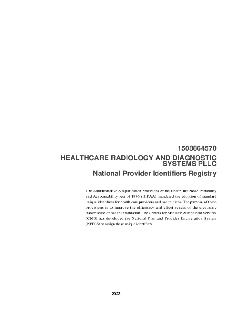 Fillable Online 1508864570 HEALTHCARE RADIOLOGY AND DIAGNOSTIC SYSTEMS