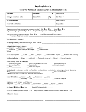 Fillable Online Personal Information Form.docx Fax Email Print - pdfFiller
