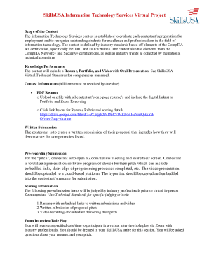 SkillsUSA Information Technology Services Virtual Project