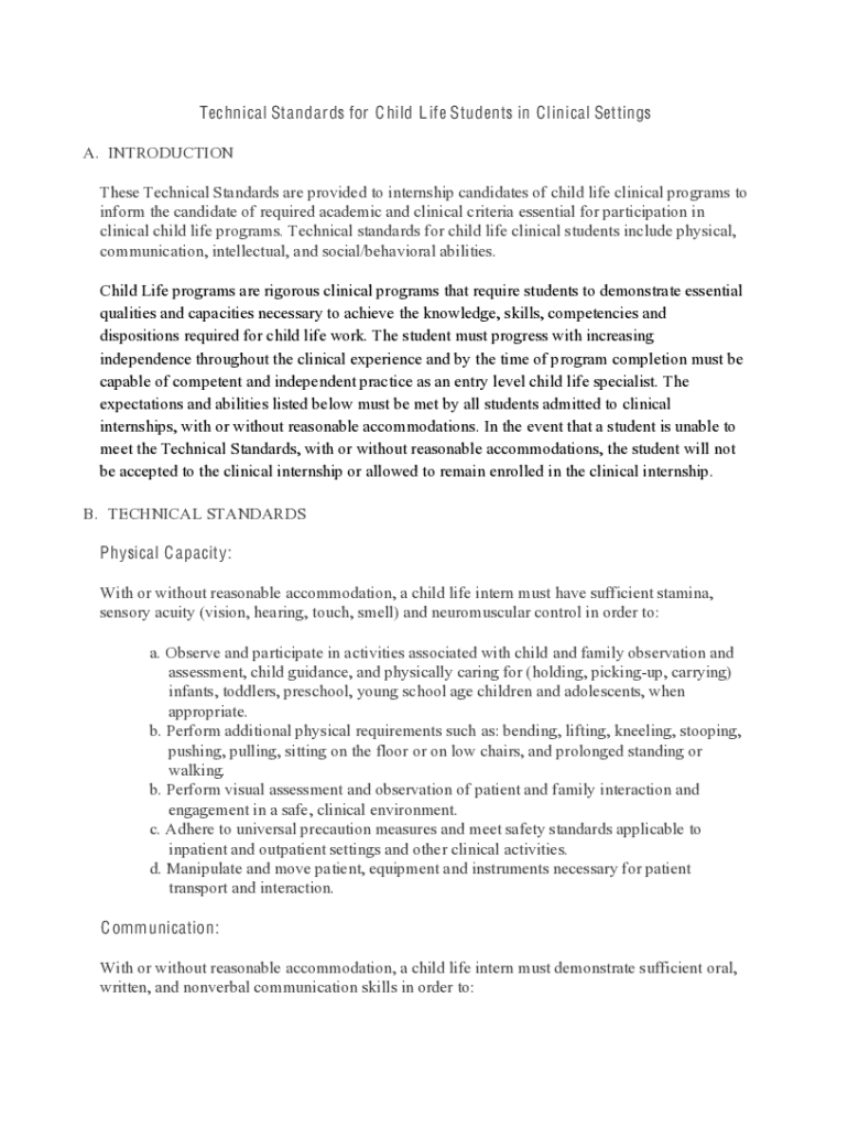 Fillable Online Child Life Internship Program at Children's Hospital