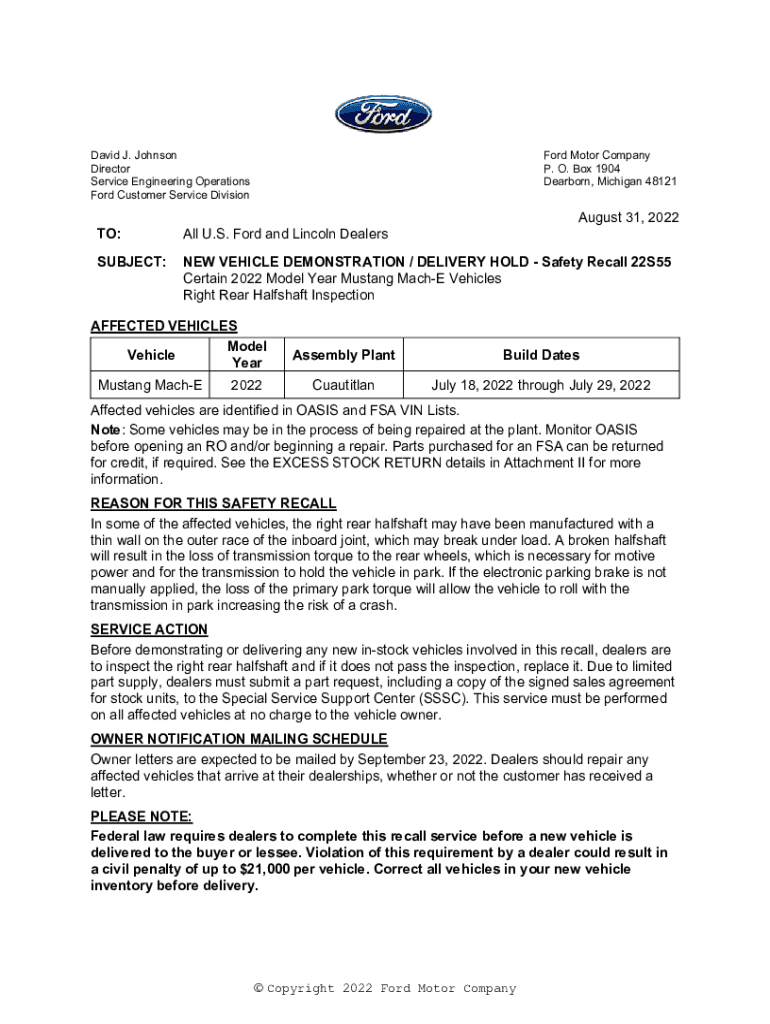 Fillable Online Ford motor company Fax Email Print pdfFiller