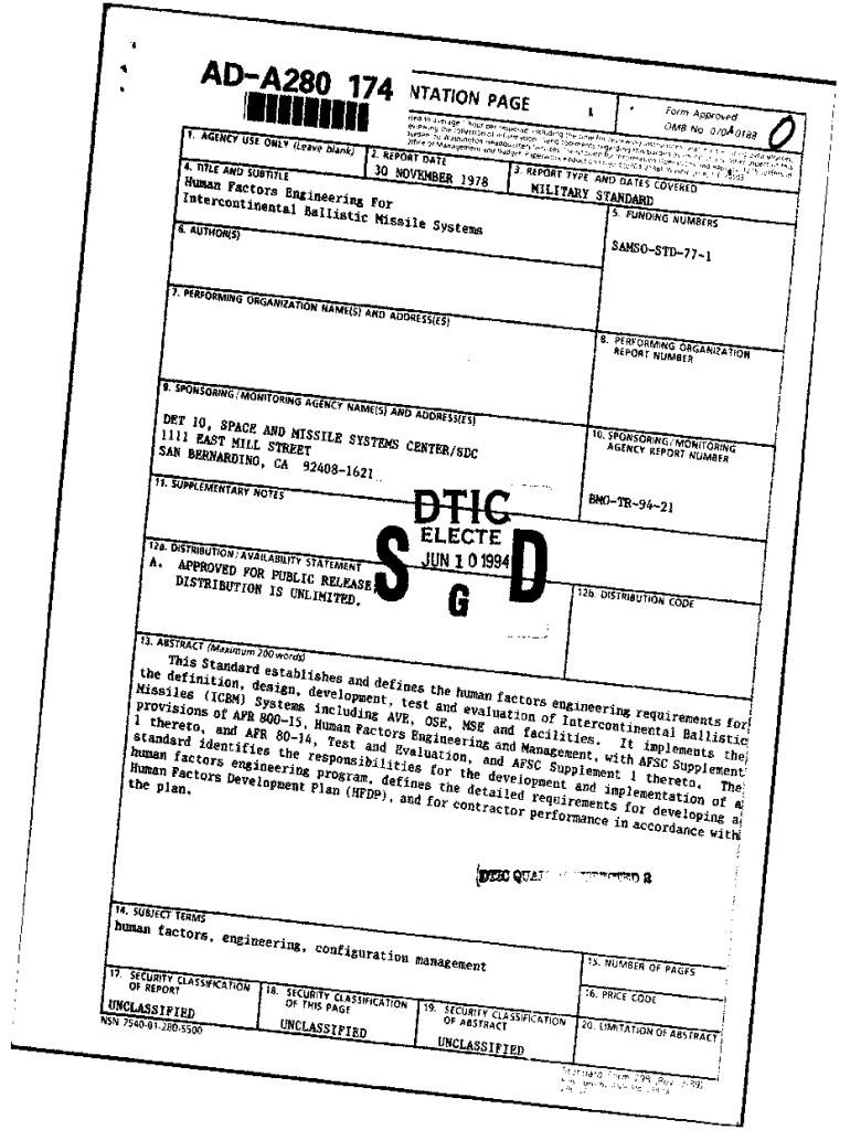Fillable Online Human Factors Engineering for Intercontinental