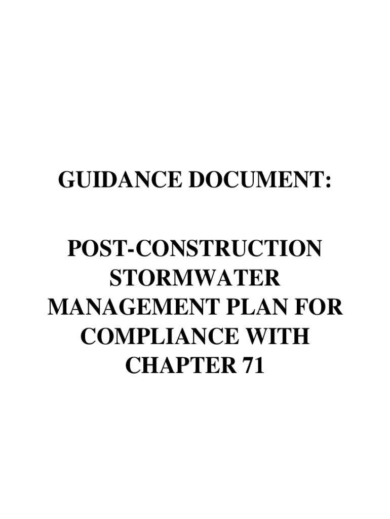 Fillable Online PostConstruction Stormwater Management Plan for ABC