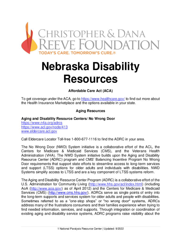 Fillable Online Nebraska Disability Fax Email Print pdfFiller