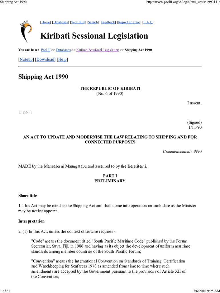 Fillable Online Maritime Law Virtual Database Pacific Islands Legal