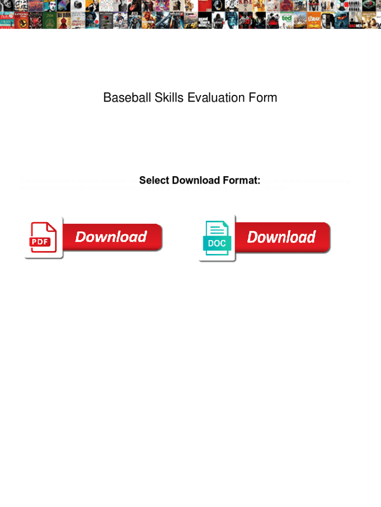 Fillable Online Baseball Skills Evaluation Form. Baseball Skills ...