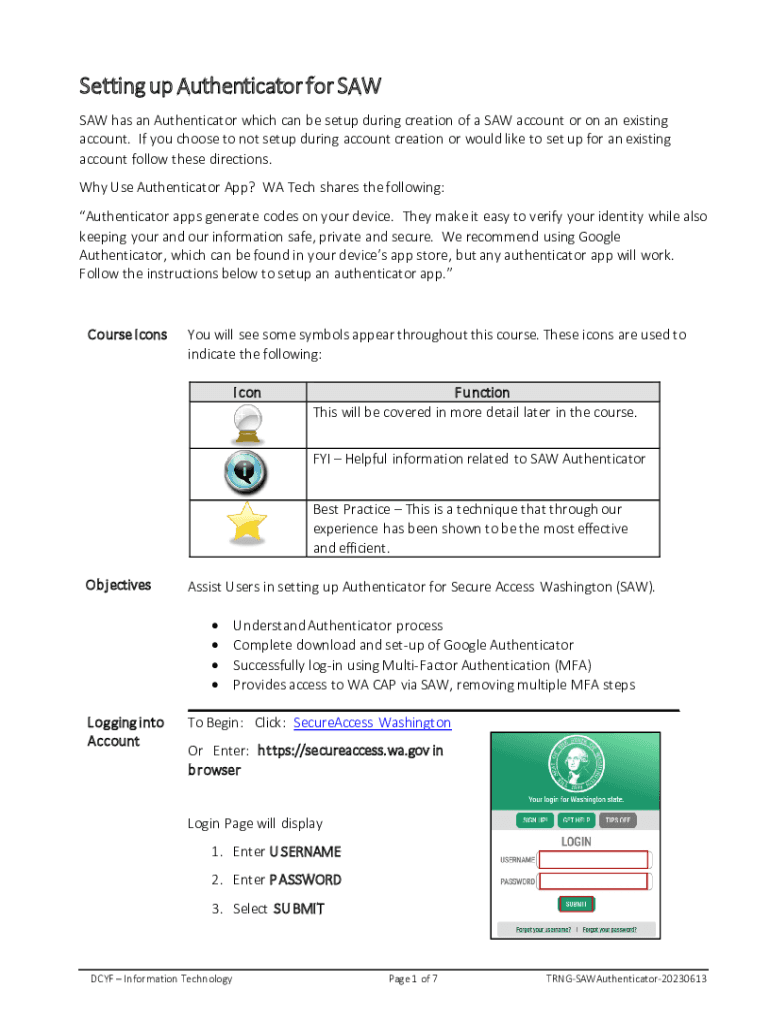 Fillable Online SAW user guide Washington State Auditor WA.gov Fax