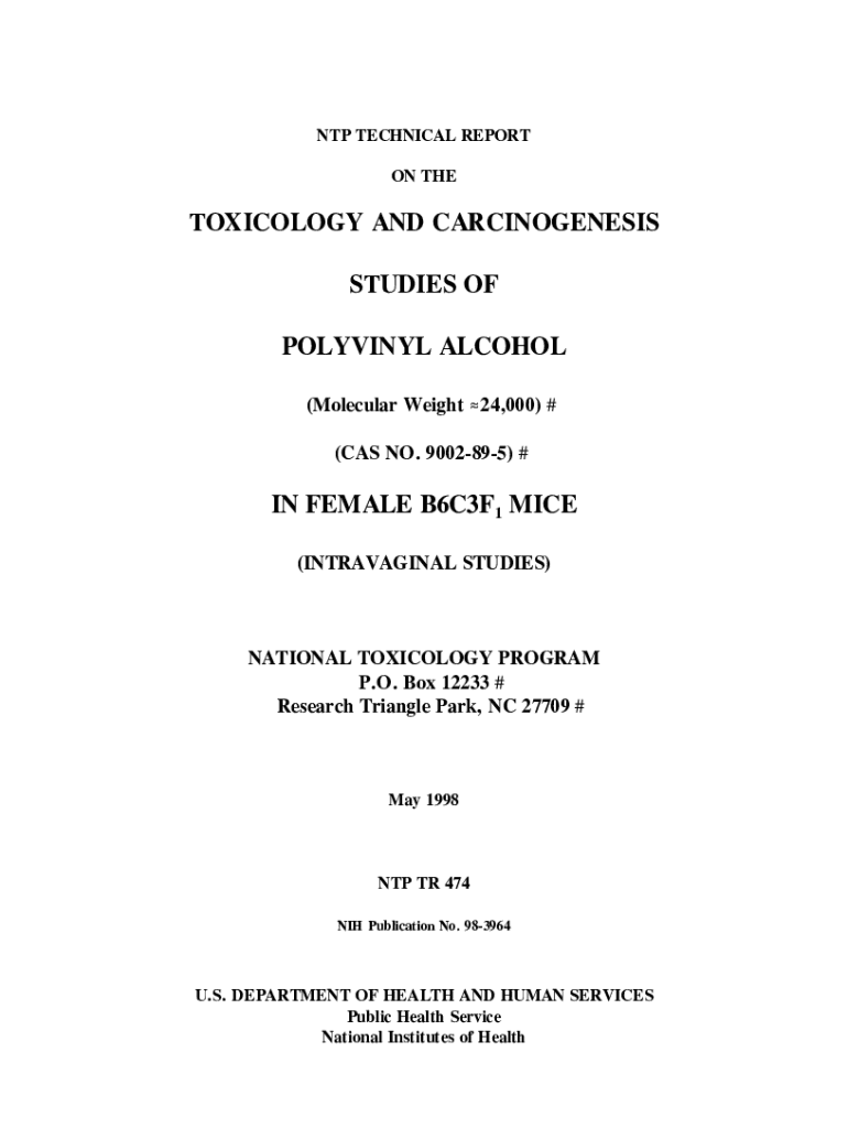 Fillable Online ntp niehs nih Safety Assessment of Polyvinyl Alcohol as