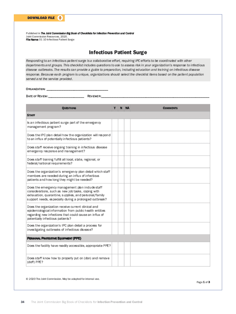 Fillable Online The Joint Commission Big Book of Checklists, 3rd
