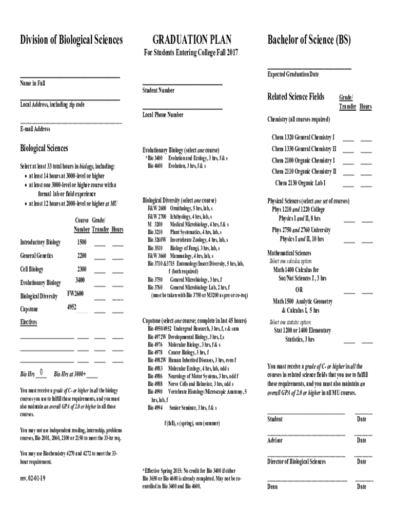 Fillable Online Biology Missouri Name In Full Fax Email Print PdfFiller