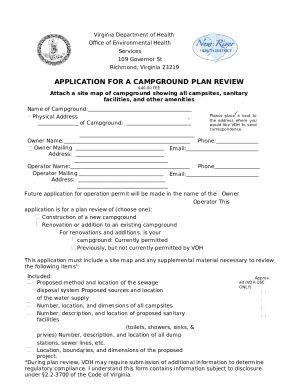 Campground Regulatory Update - Virginia Department of Health