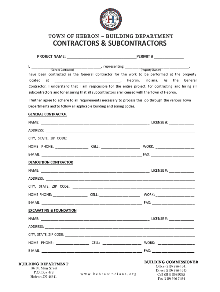 Fillable Online B General Building Contractor Licensing
