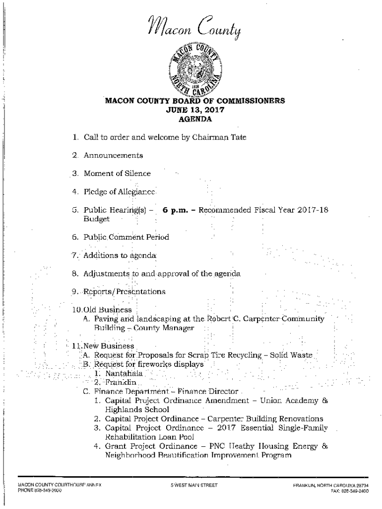 Fillable Online Macon passes budget, maintains lowest tax rate in state