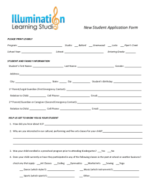 Fillable Online Application for School Year: PART 1 Fax Email Print - pdfFiller