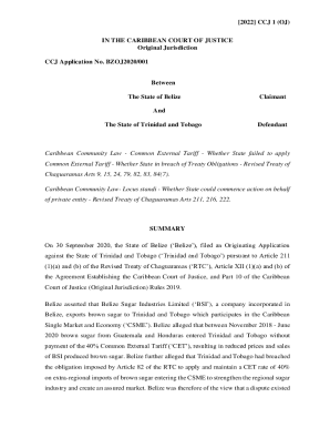 Fillable Online Agreement Establishing The Caribbean Court of Justice ...