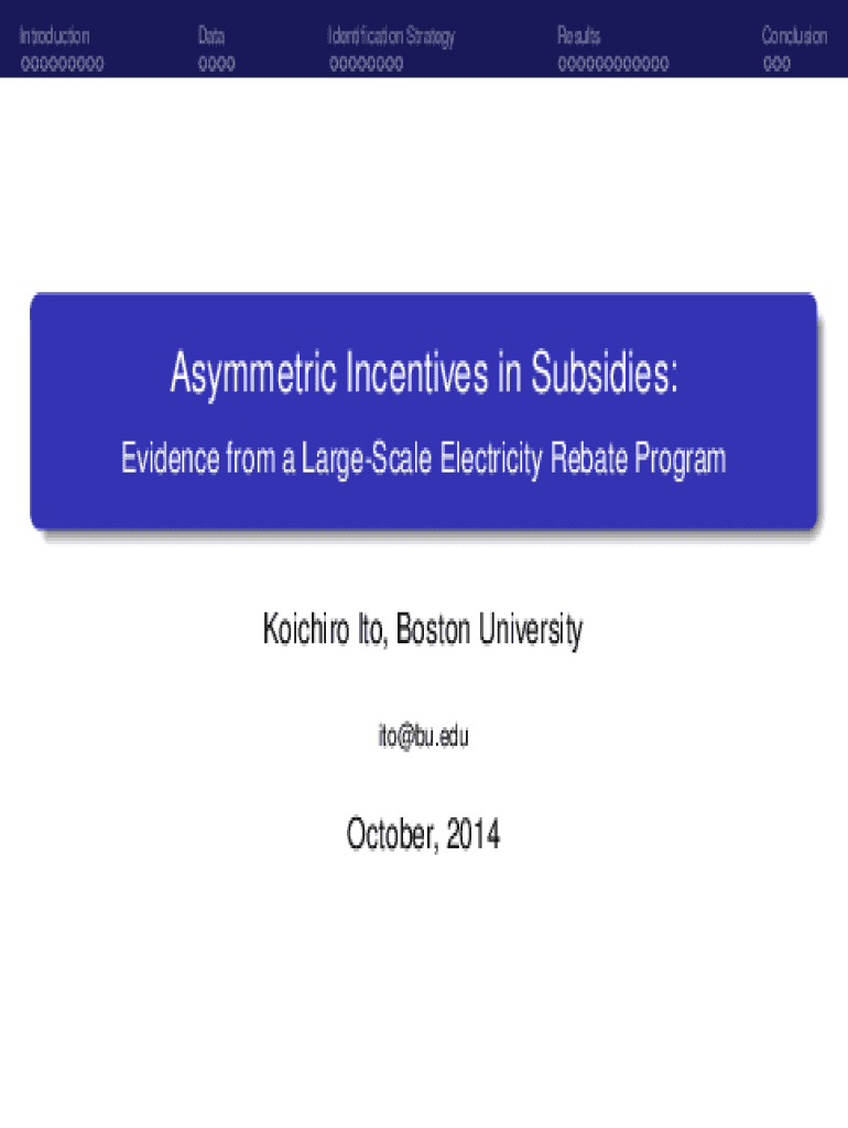 Fillable Online Evidence from a LargeScale Electricity Rebate Program