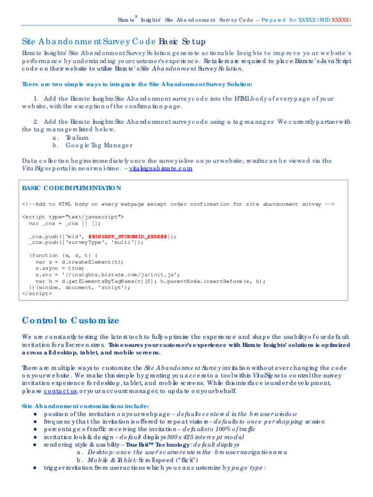 Fillable Online 5 Survey Templates to Reduce Churn and Abandonment Fax ...