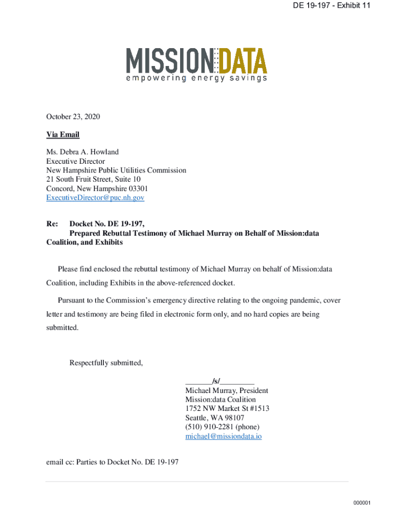 Fillable Online Exhibit 11 New Hampshire Public Utilities Commission