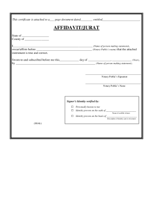 Fillable Online AFFIDAVIT/JURAT Fax Email Print pdfFiller Fillable Online AFFIDAVIT/JURAT Fax Email Print pdfFiller