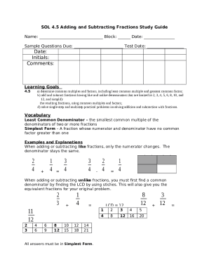Add &amp;amp; Subtract Fractions Worksheets for Grade 5