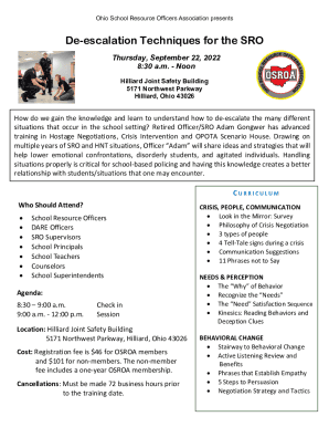 De-escalation Techniques for the SRO