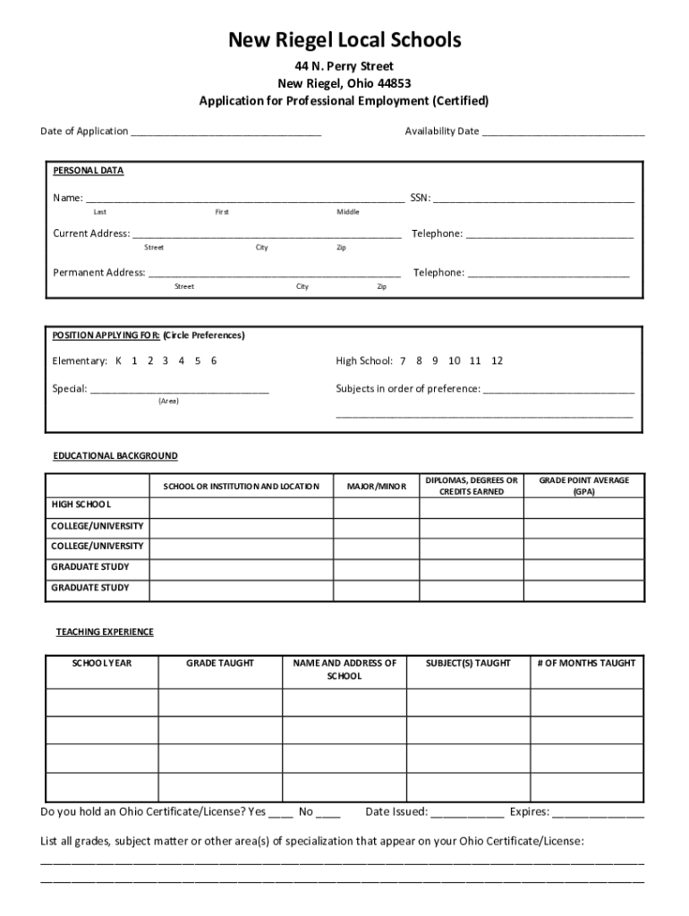 Fillable Online New Riegel Music Department Fax Email Print pdfFiller