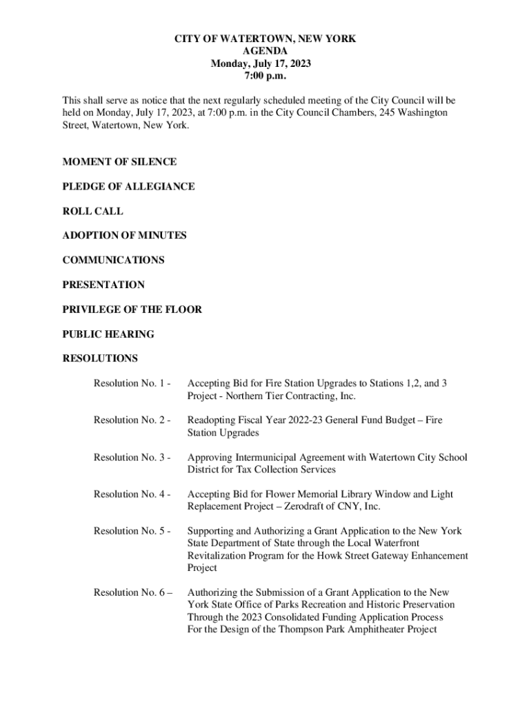 Fillable Online City of Watertown, NY Rules of Council eCode360 Fax