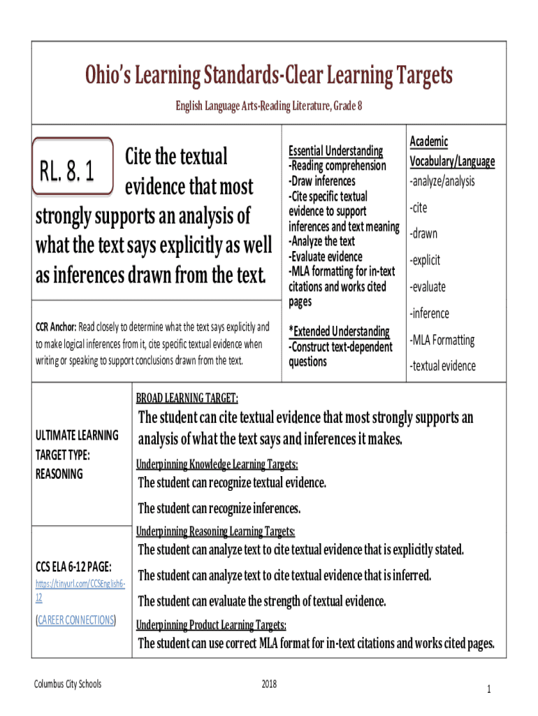 Ohio Learning Standards For 2nd Grade Reading