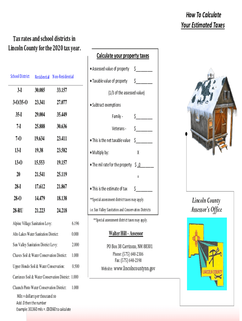Fillable Online How To Calculate Your Estimated Taxes Lincoln County