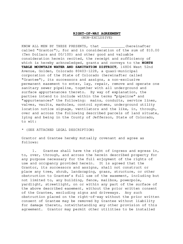 Fillable Online EASEMENT and RIGHT-OF-WAY AGREEMENT Fax Email Print ...