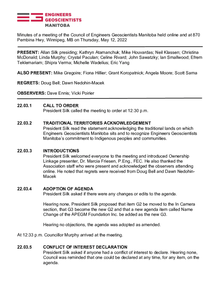 Fillable Online Engineers Geoscientists Manitoba Home Page Fax Email