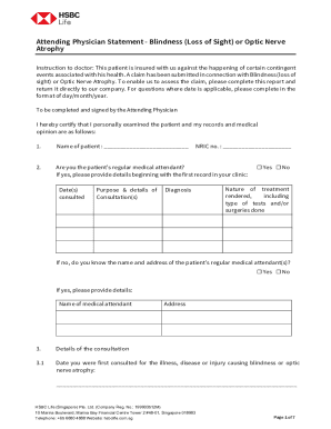 Fillable Online ATTENDING PHYSICIAN'S STATEMENT BLINDNESS ( ... Fax ...