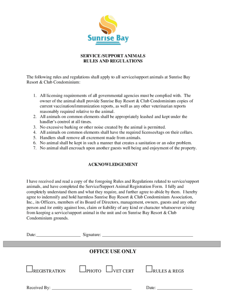 Fillable Online Service Dog Laws and Emotional Support Animal