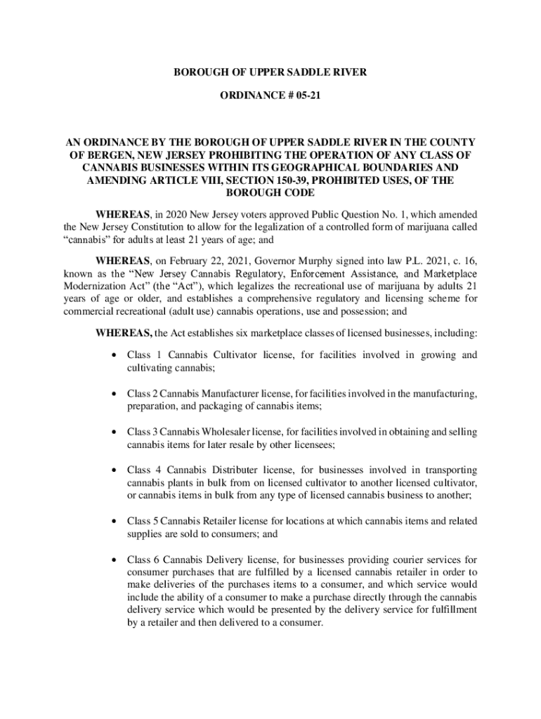 Fillable Online Borough of Upper Saddle River, NJ Zoning eCode360 Fax