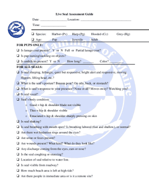 Live Seal Assessment checklist
