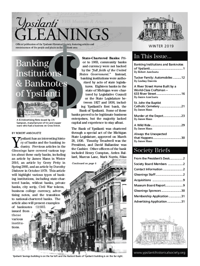 Fillable Online Ypsilanti Histories A Look Back at the Last Fifty