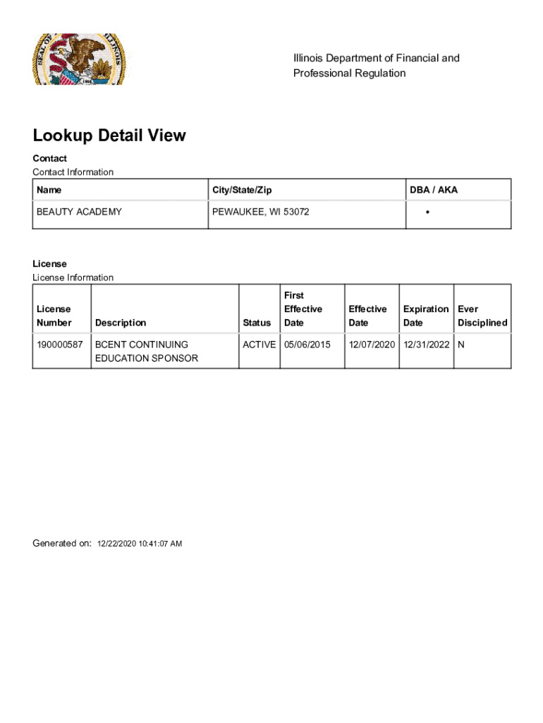 Fillable Online Licensure in Illinois Fax Email Print - pdfFiller