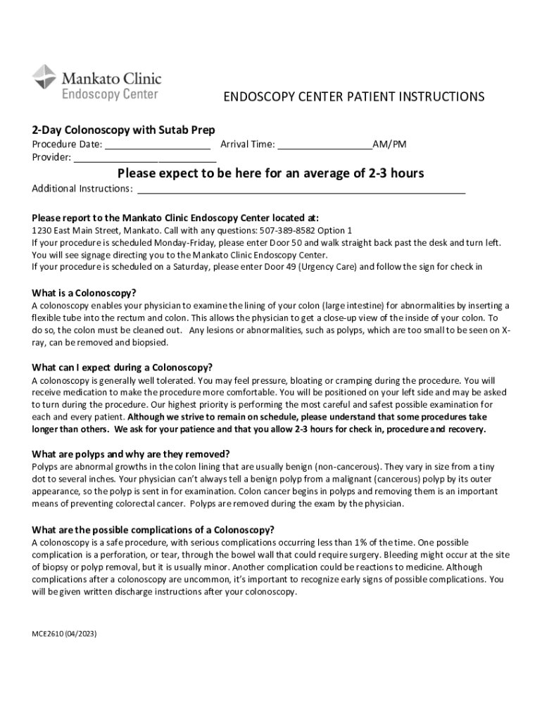 Fillable Online Preparation Instructions, Sutab (patient handout view