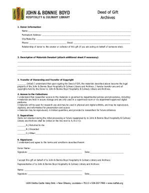 DEED OF GIFT - Art Museum of the Americas