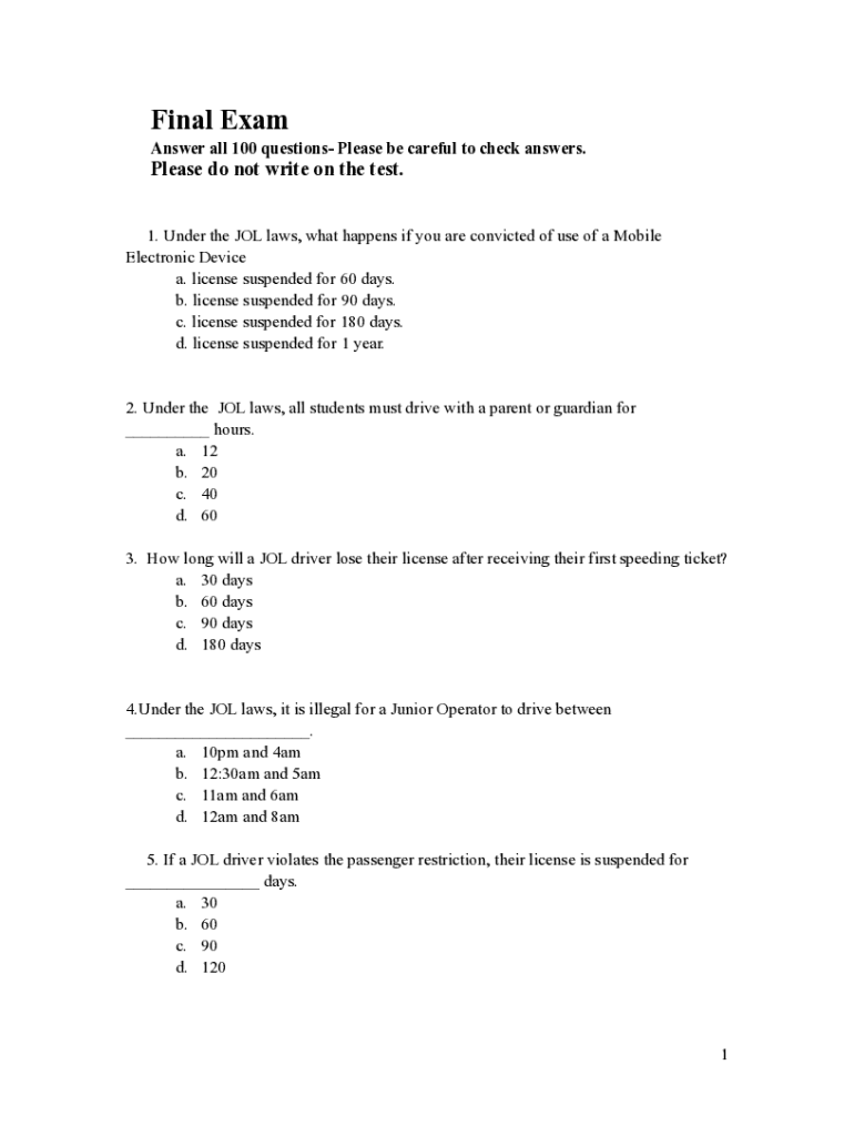 Fillable Online Things You Should Know About a Junior Operator License