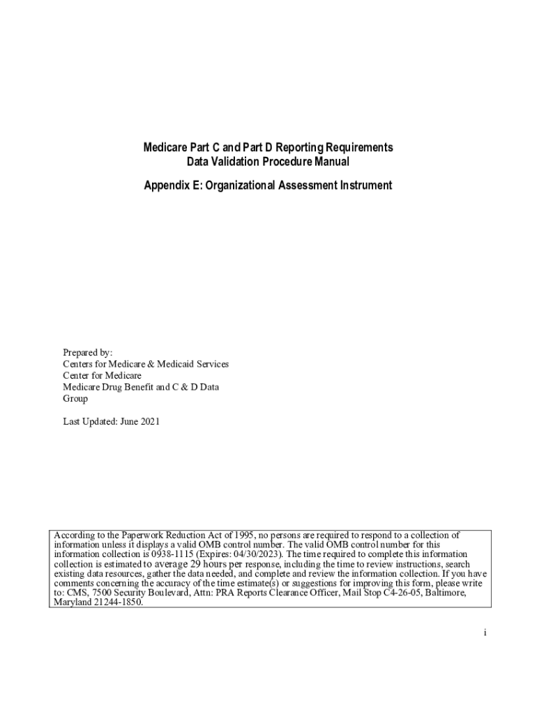 Fillable Online Medicare Part C and Part D Data Validation -- CMS ...