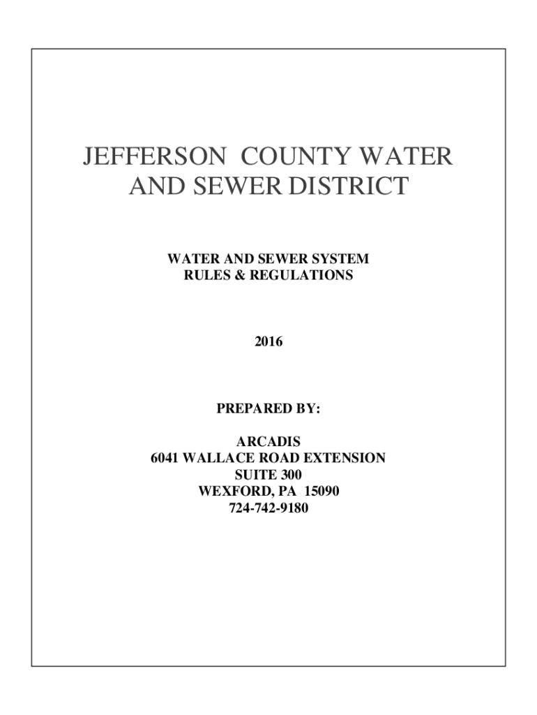 Fillable Online Jefferson County Water and Sewer District Fax Email