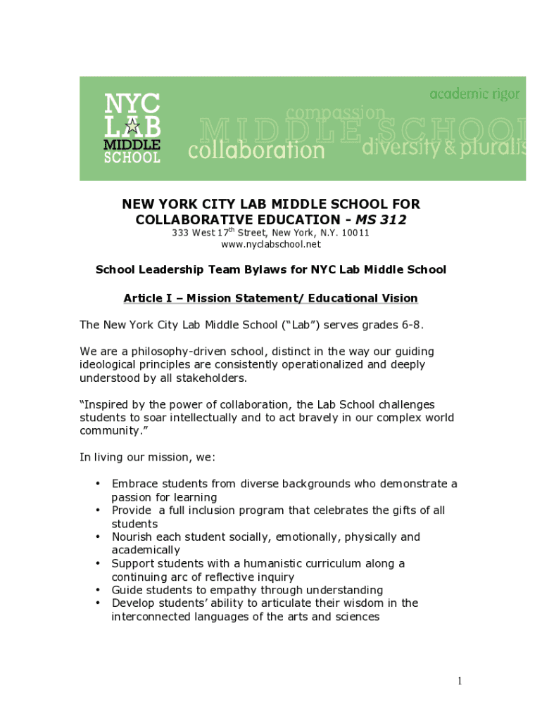 Fillable Online N.Y.C. Lab School for Collaborative Studies District