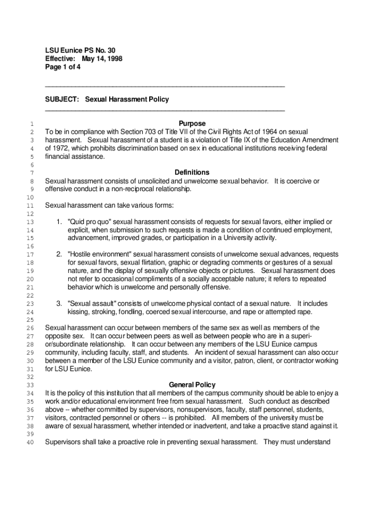 Fillable Online Louisiana State University Eunice Immunization Policy